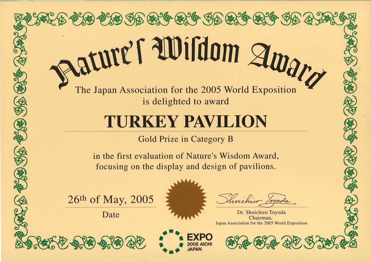 Expo certificate hassa mimarlık architecture turkish pavillion muharrem hilmi şenalp