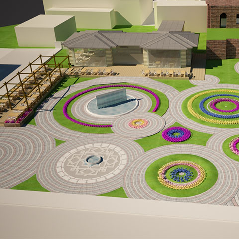 تنظيم المناظر الطبيعية فوق صهريج الماء الواقع تحت الأرض باسطنبول تنظيم المناظر الطبيعية فوق صهريج الماء الواقع تحت الأرض باسطنبول