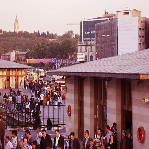 Eminönü Ferry Terminals of Hezarfen Ahmed Çelebi, Katib Çelebi and Evliya Çelebi